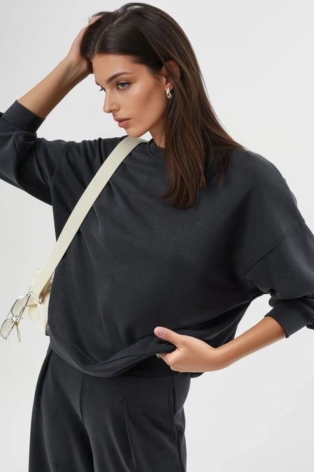 Entspannt geschnittenes Rundhals-Modal-Sweatshirt - Image 2