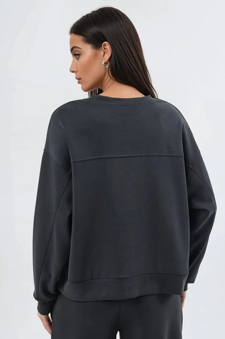 Entspannt geschnittenes Rundhals-Modal-Sweatshirt - Image 3