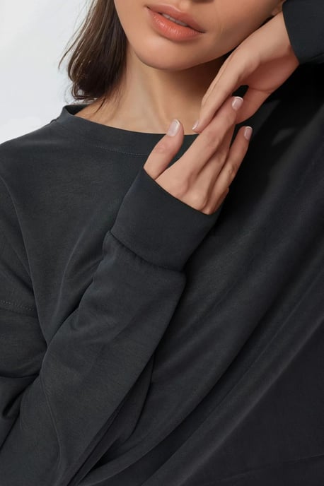 Entspannt geschnittenes Rundhals-Modal-Sweatshirt - Image 6