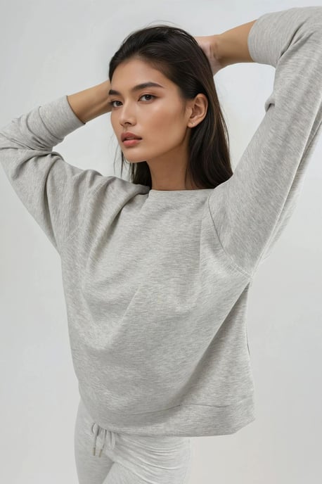 Lockere Passform Rundhals-Mikromodal-Sweatshirt - Image 2