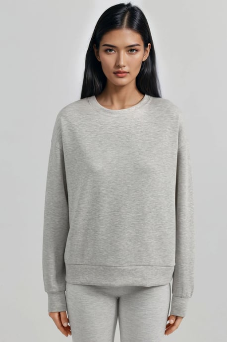 Lockere Passform Rundhals-Mikromodal-Sweatshirt - Image 6
