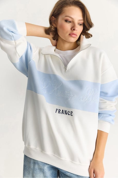 Bedrucktes Relaxed Fit Polo Sweatshirt - Image 5