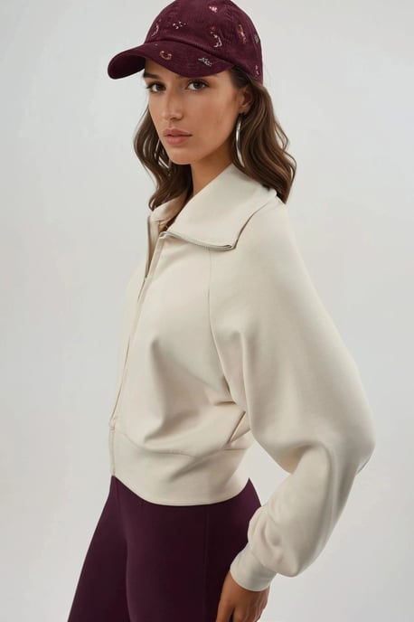 Lockeres Fit Kapuzensweatshirt mit Reißverschluss - Image 2