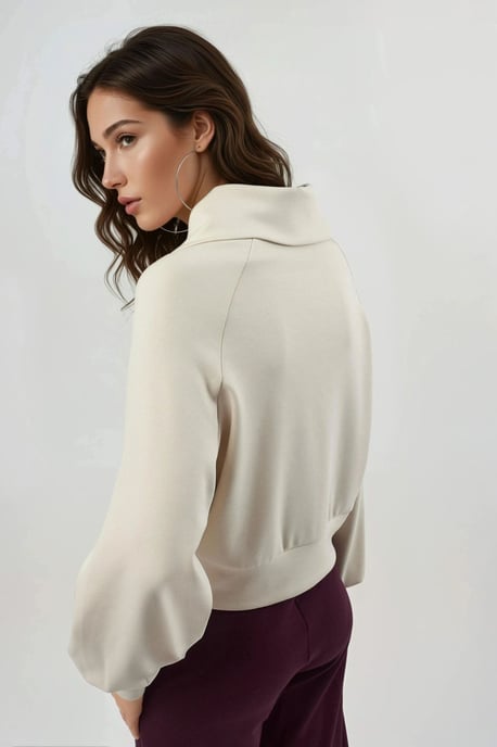 Lockeres Fit Kapuzensweatshirt mit Reißverschluss - Image 3