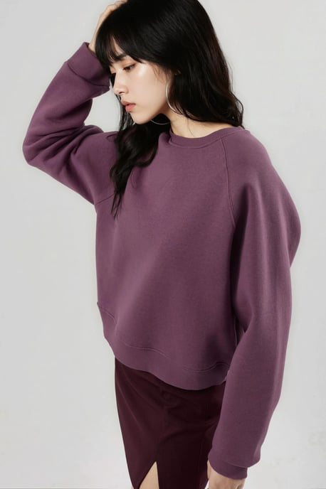 Rundhalsausschnitt Langarm Gestrickter Sweatshirt - Image 2