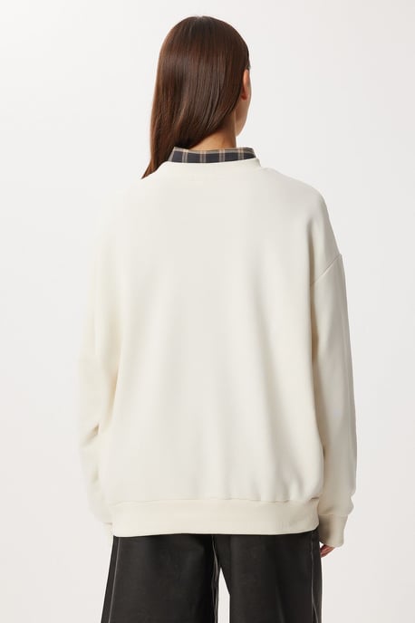 Überdimensioniertes Sweatshirt mit Rundhalsausschnitt und Druckdetails - Image 4