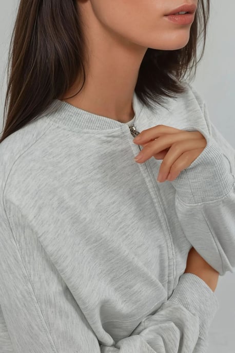 Lässiger Schnitt Vollreißverschluss Sweatshirt - Image 6