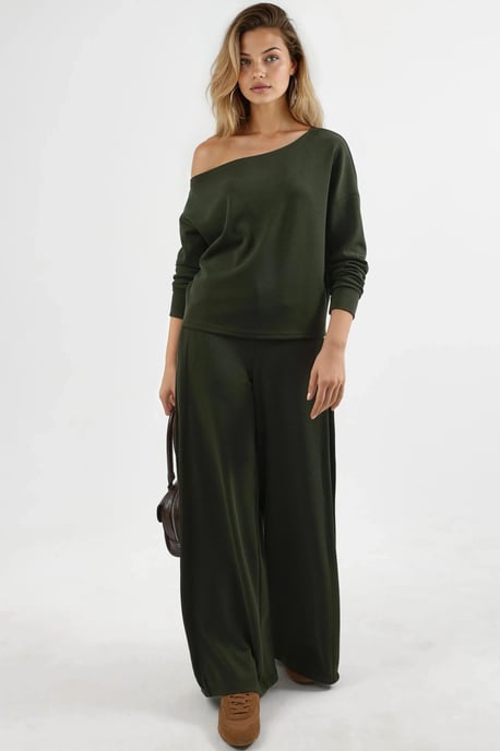 Asymmetrischer Kragen Relaxed Fit Sweatshirt - Image 5