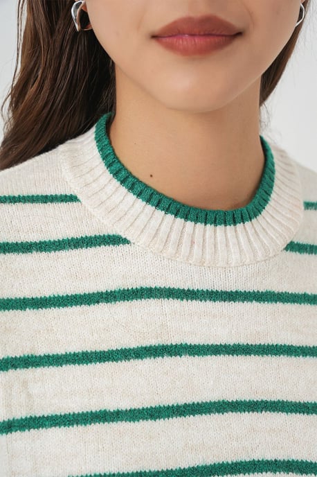 Gestreifter Strickpullover-Weste - Image 5