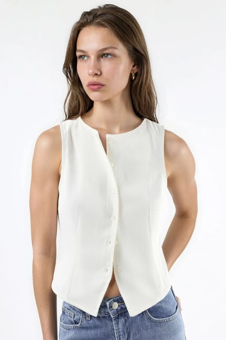 Knopflose ärmellose Bluse - Image 6