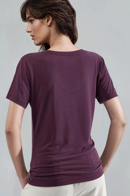 V-Ausschnitt Kurzarm-Modalbluse - Image 3
