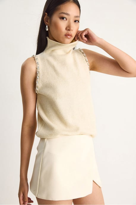 Rollkragenbluse mit Perlendetails - Image 2