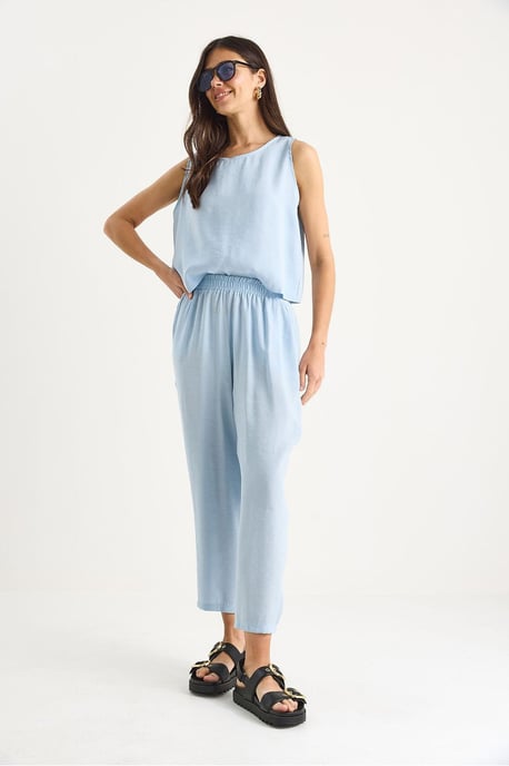 Ärmelloses Rundhals-Blusen- und Karottenhosen-Set - Image 4