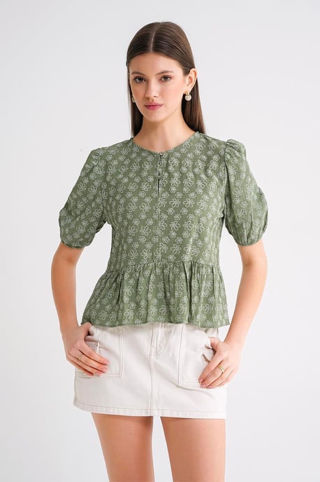 Rüschen-Bluse mit Rundhalsausschnitt - Image 3