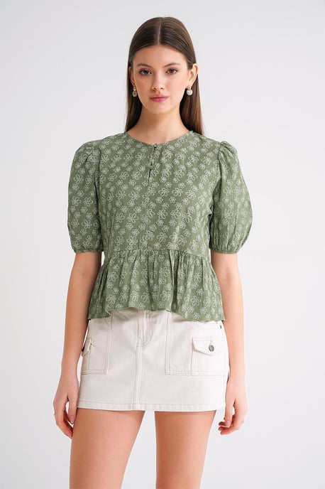 Rüschen-Bluse mit Rundhalsausschnitt - Image 4