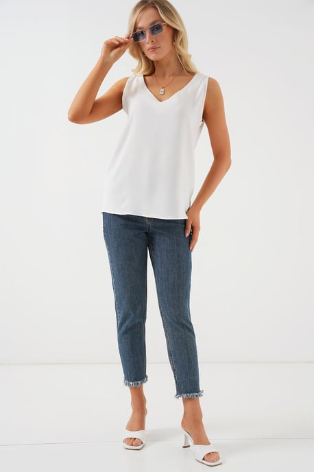 V-Ausschnitt Pull-On Bluse - Image 2