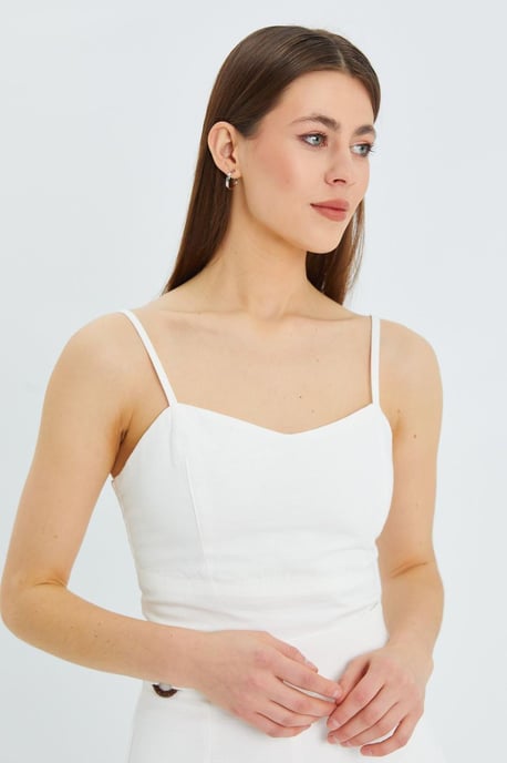 Herzkragen Taillierte Crop-Bluse - Image 3