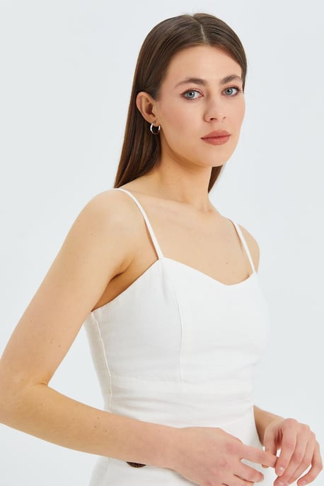 Herzkragen Taillierte Crop-Bluse - Image 4