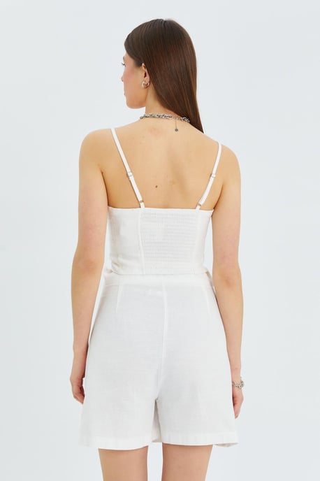 Herzkragen Taillierte Crop-Bluse - Image 5