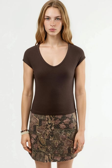 V-Ausschnitt Ripp-Bluse - Image 6