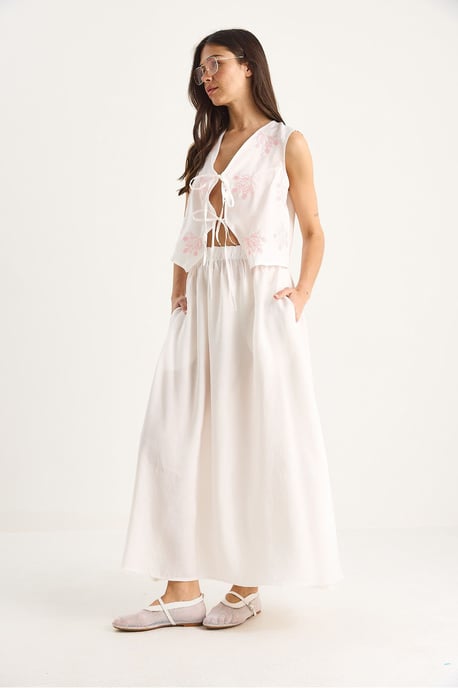 Bluse-Rock-Koordinate mit Bindeverschluss - Image 3