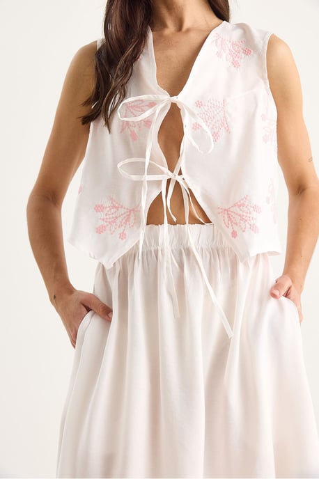 Bluse-Rock-Koordinate mit Bindeverschluss - Image 5