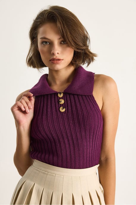 Strickbluse mit Knopfverschluss - Image 5