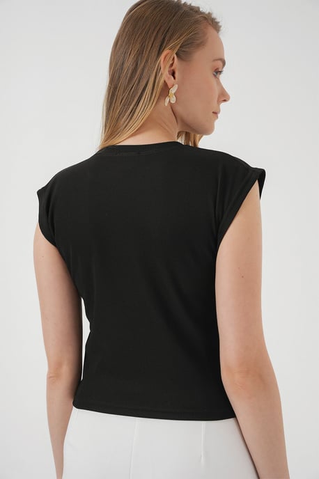 Bestickte Crop-Bluse mit Rundhalsausschnitt - Image 6
