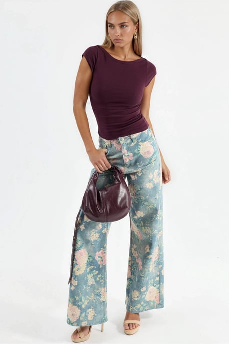 Schlanke Passform Boot-Ausschnitt Bluse - Image 4