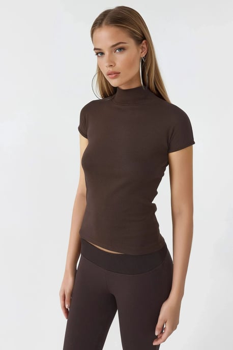 Figurbetonte Halbkragen-Baumwollbluse - Image 6