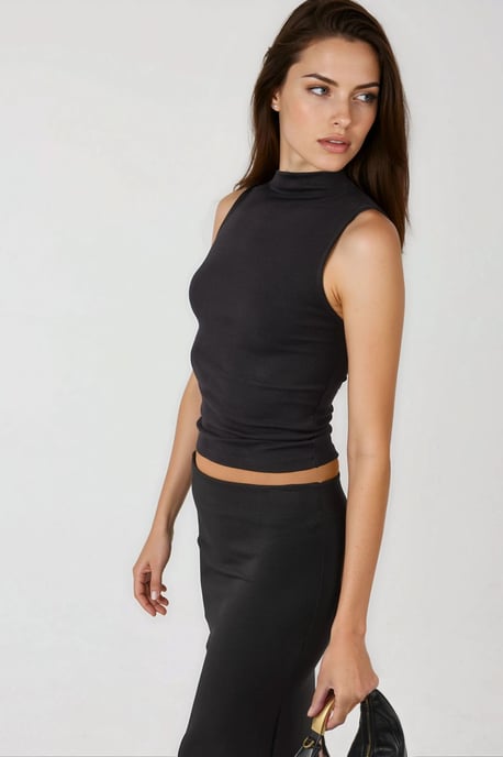 Schmale Passform Rundhals Strickbluse - Image 2