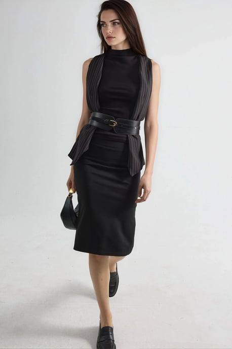 Schmale Passform Rundhals Strickbluse - Image 6