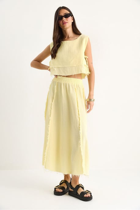 Texturierte Bluse und Rock aus Musselin, zwei-teiliges Set - Image 2