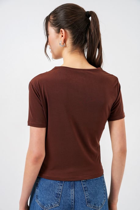 Bluse mit Rüschendetails und Rundhalsausschnitt - Image 4