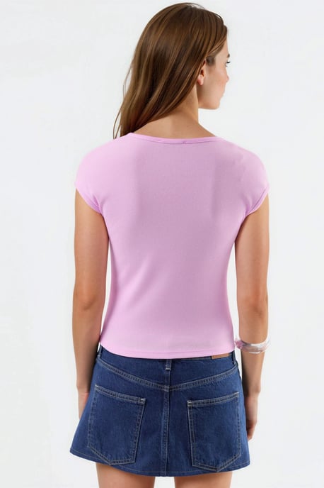 V-Ausschnitt Ripp-Bluse - Image 5