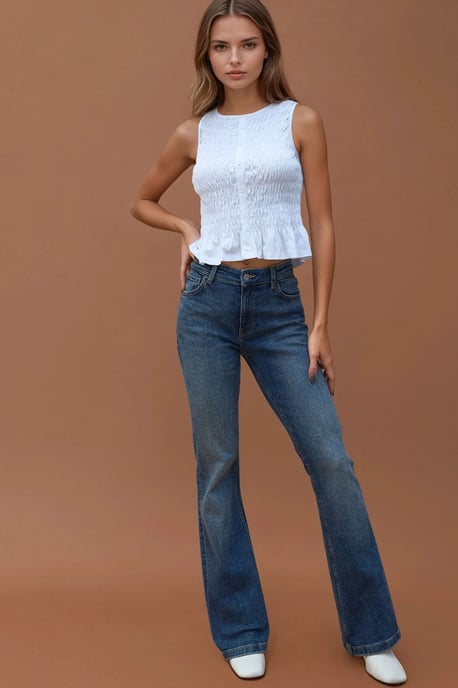 Strukturiertes Rundhals Slim Fit Oberteil - Image 4