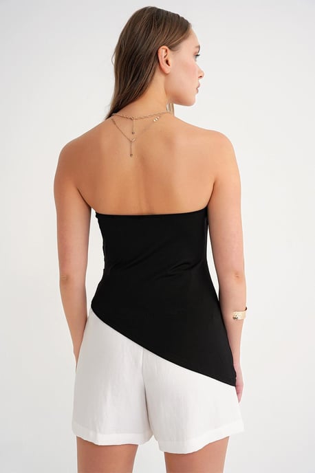 Trägerlose Drapierte Bluse - Image 6
