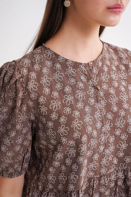 Rüschen Crew-Neck Bluse - Image 5