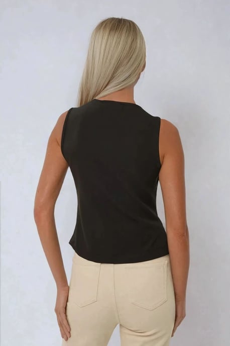 Figurbetontes ärmelloses V-Neck Top - Image 5