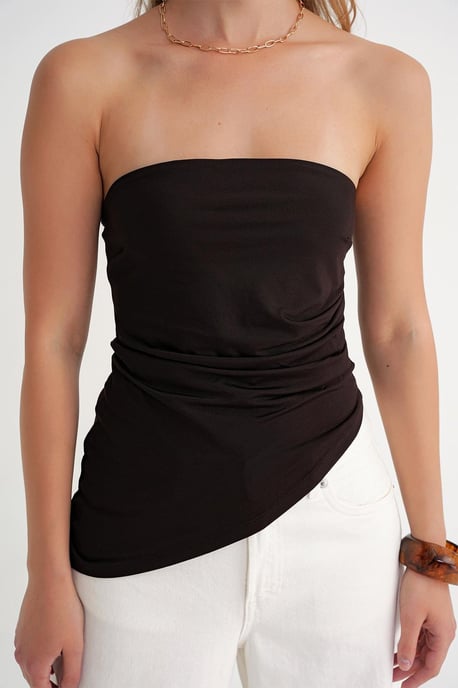 Trägerlose drapierte Bluse - Image 4