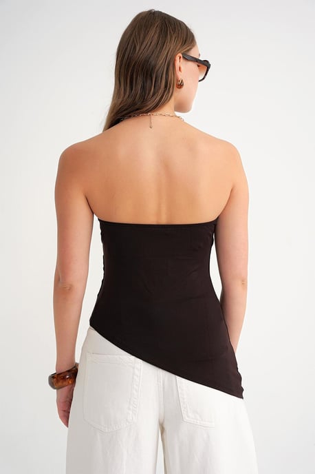 Trägerlose drapierte Bluse - Image 6