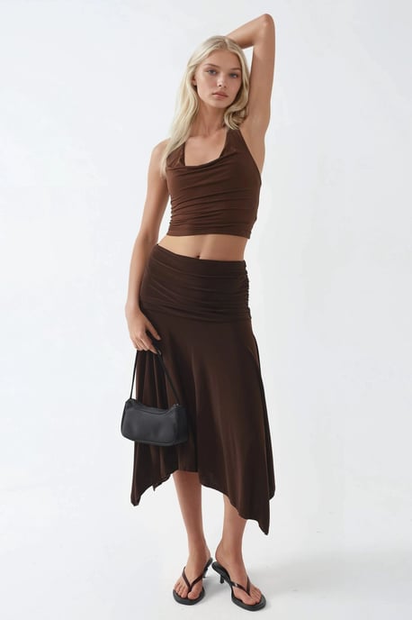 Halterneck Slim Fit Crop Bluse - Image 4