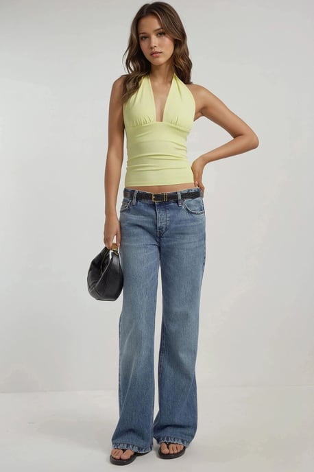 Slim Fit V-Ausschnitt Stricktop - Image 4