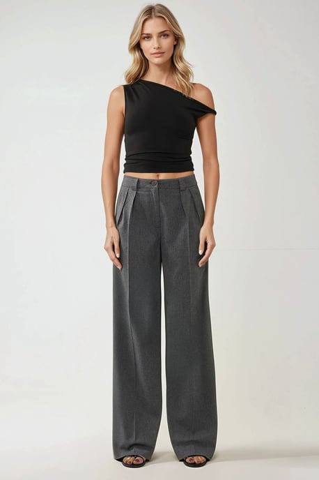 Asymmetrisches Neck Off-Shoulder Slim Fit Top - Image 4
