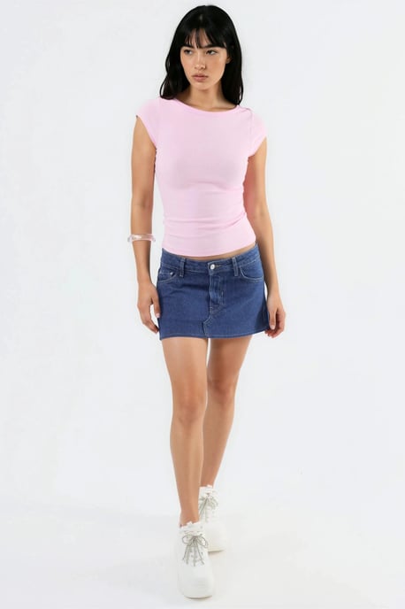 Schlanke Passform Boot-Ausschnitt Bluse - Image 4