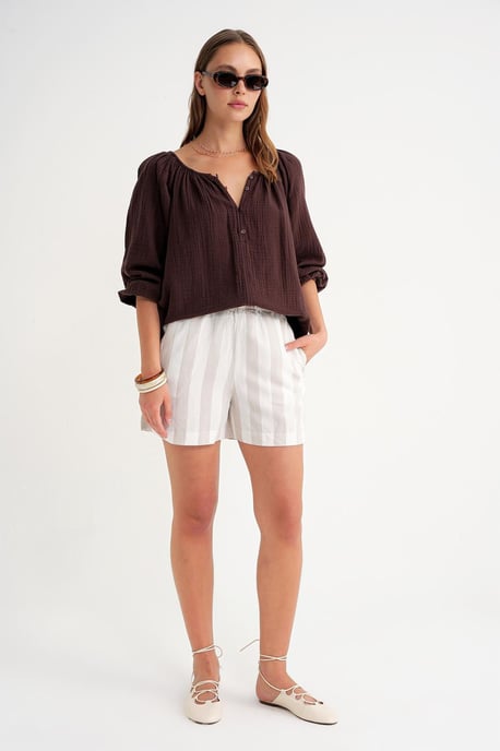 Geknöpfte Musselin-Bluse - Image 2
