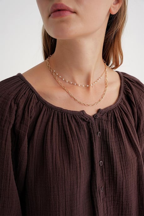 Geknöpfte Musselin-Bluse - Image 6