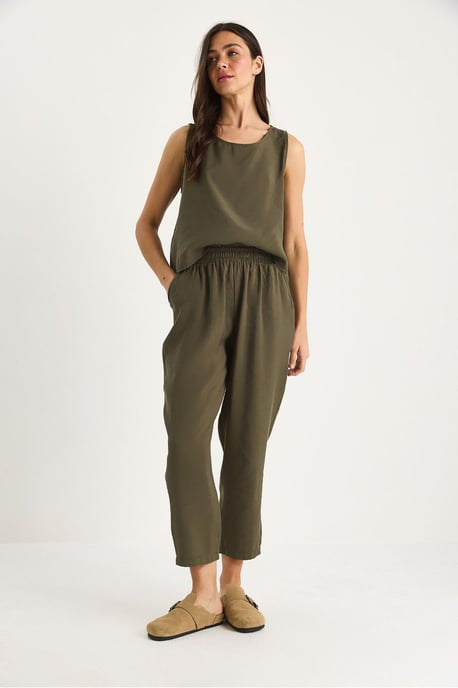 Ärmelloses Rundhals-Blusenset mit Karottenhose - Image 3