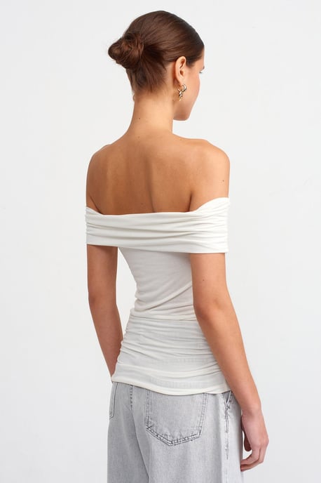 Schulterfreies Rüschen Bodycon-Top - Image 2
