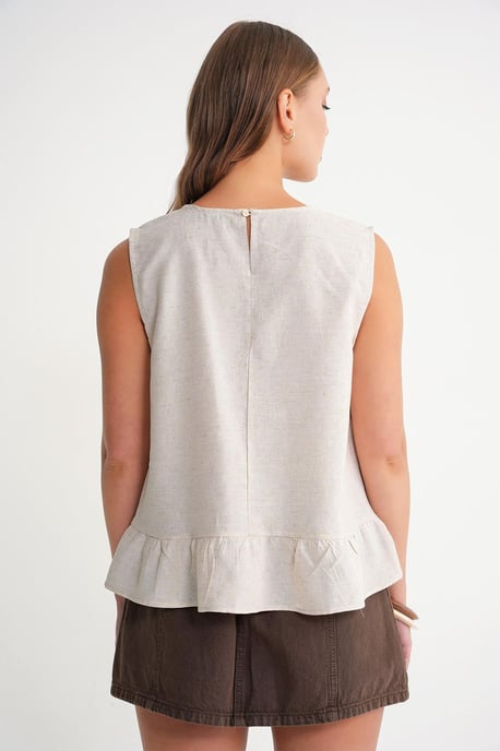 Bluse mit Rundhalsausschnitt und Schleifendetail - Image 5